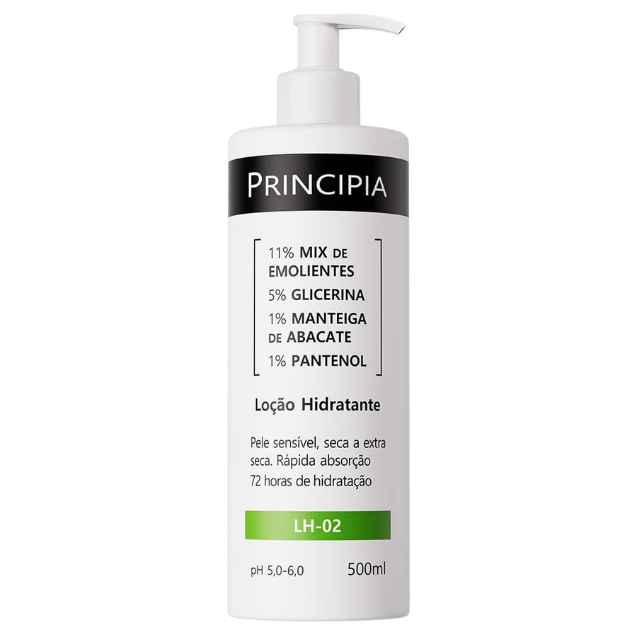 Loção Hidratante Mix de Emolientes + Glicerina + Manteiga de Abacate + Pantenol Principia LH-02 500ml