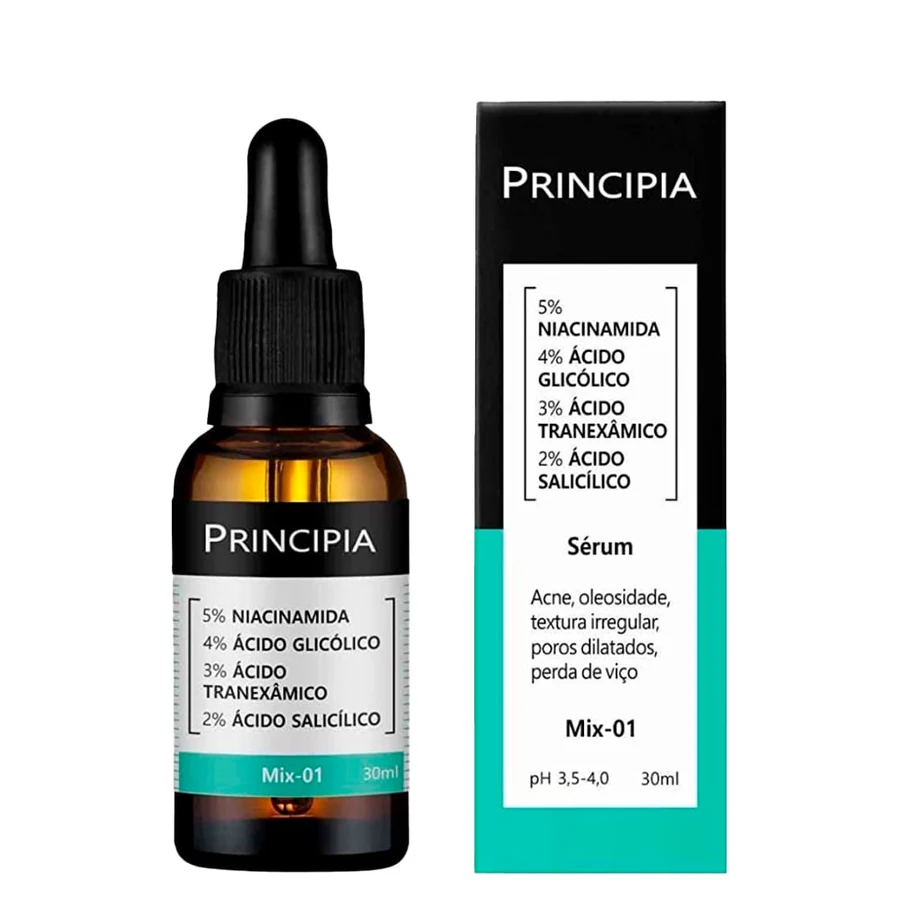 Sérum Facial Principia Niacinamida + Glicólico + Tranexâmico Mix-01 30ml