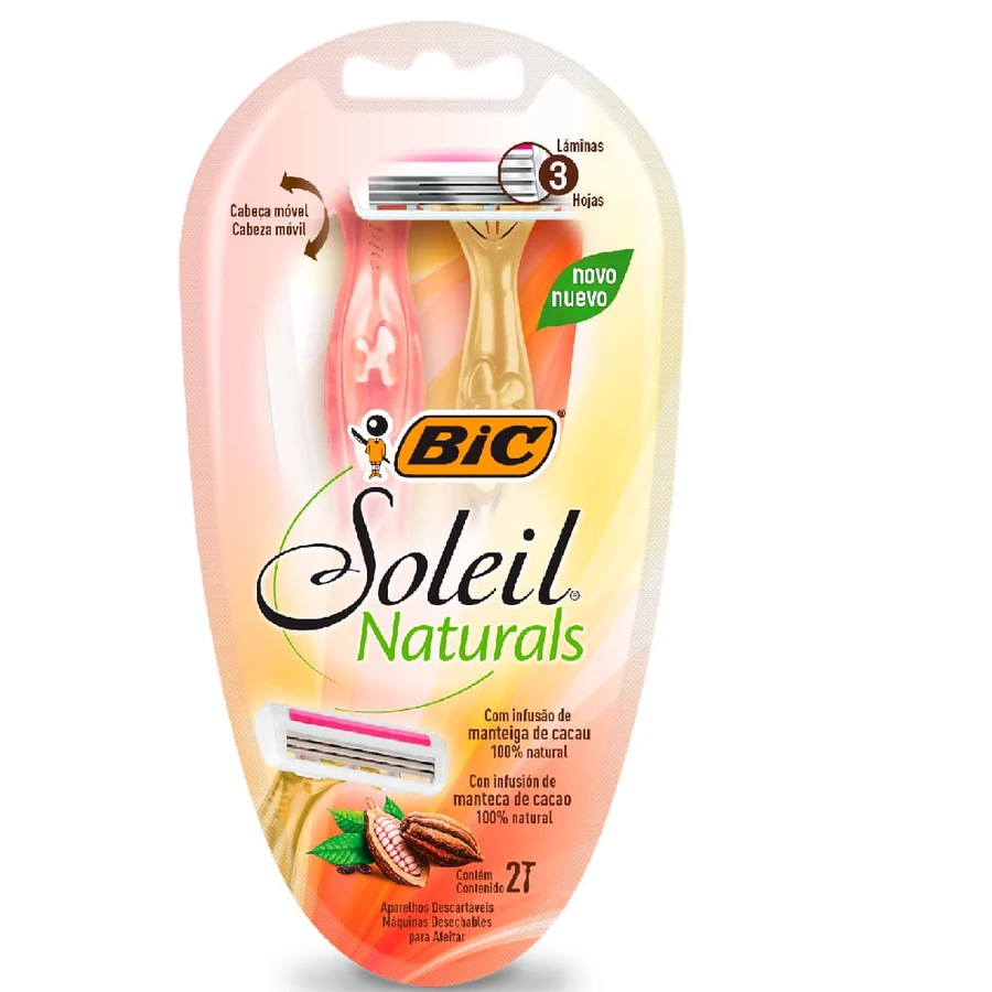 Aparelho De Depilar Bic Soleil Naturals 2 Unidades