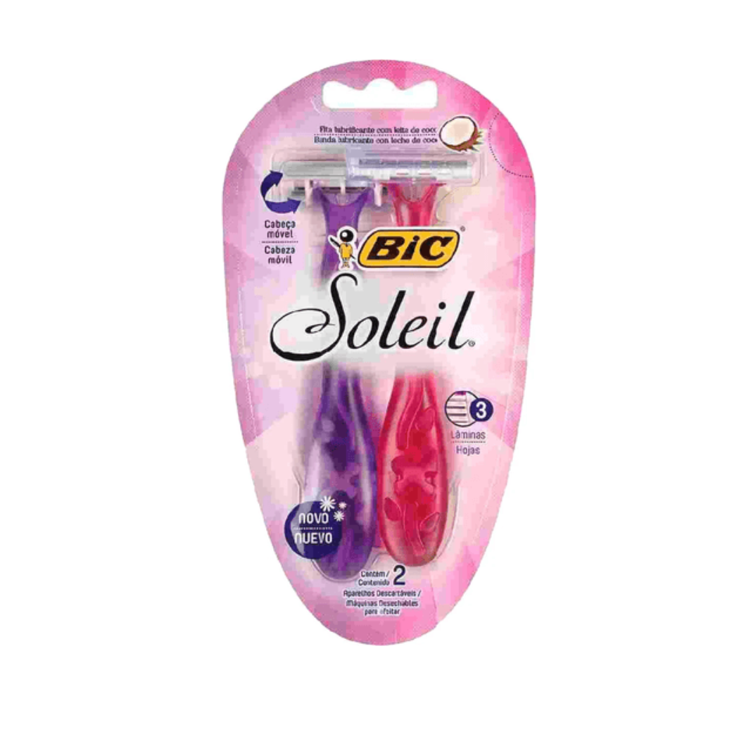 Aparelho De Depilar Bic Soleil Rosa E Roxo 2 Unidades