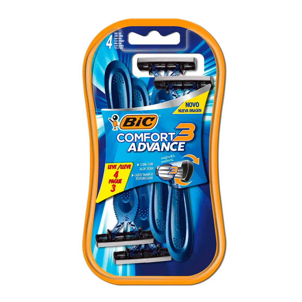 Aparelho De Barbear Bic Comfort 3 Leve 4 Pague 3