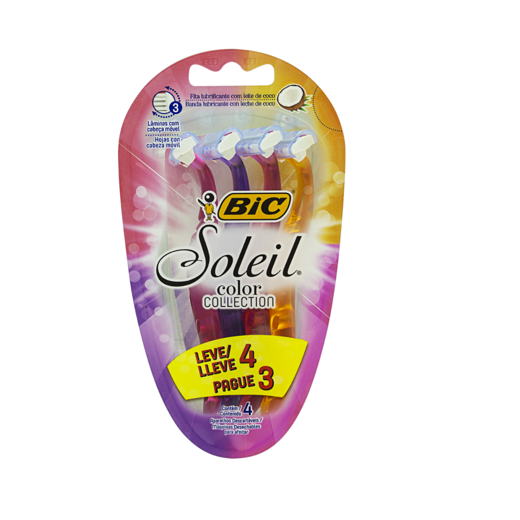 Aparelho De Depilar Bic Soleil Color Collection Leve 4 Pague 3 Unidades