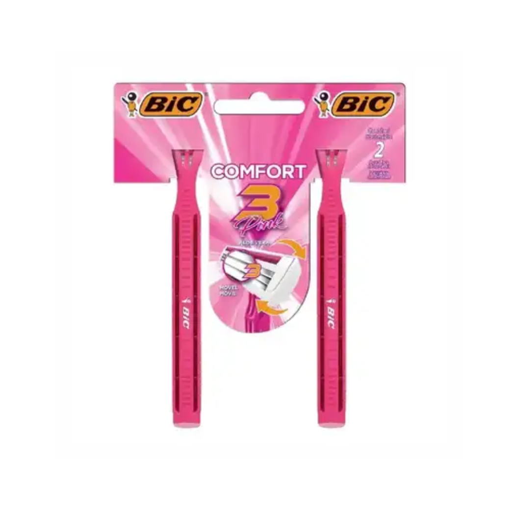 Aparelho De Depilar Bic Suave 3 Rosa 2 Unidades