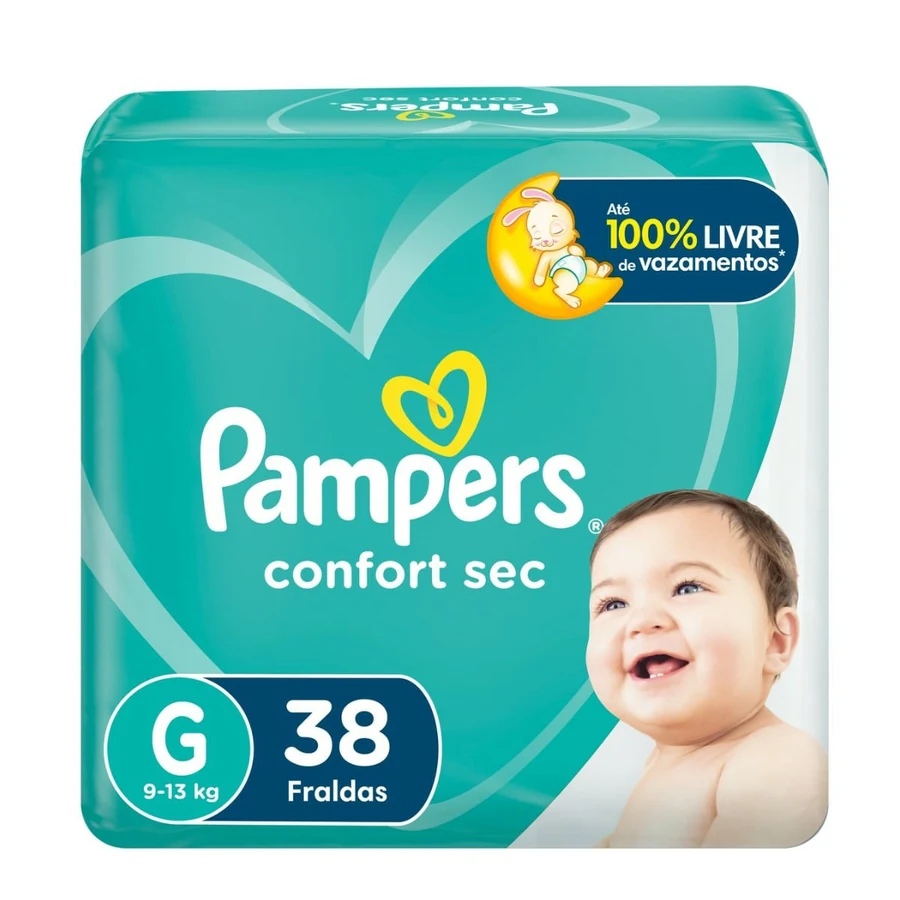 Fralda Pampers Confort Sec G com 38 unidades