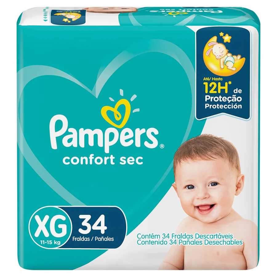 Fralda Pampers Confort Sec com 34 Unidades/ex