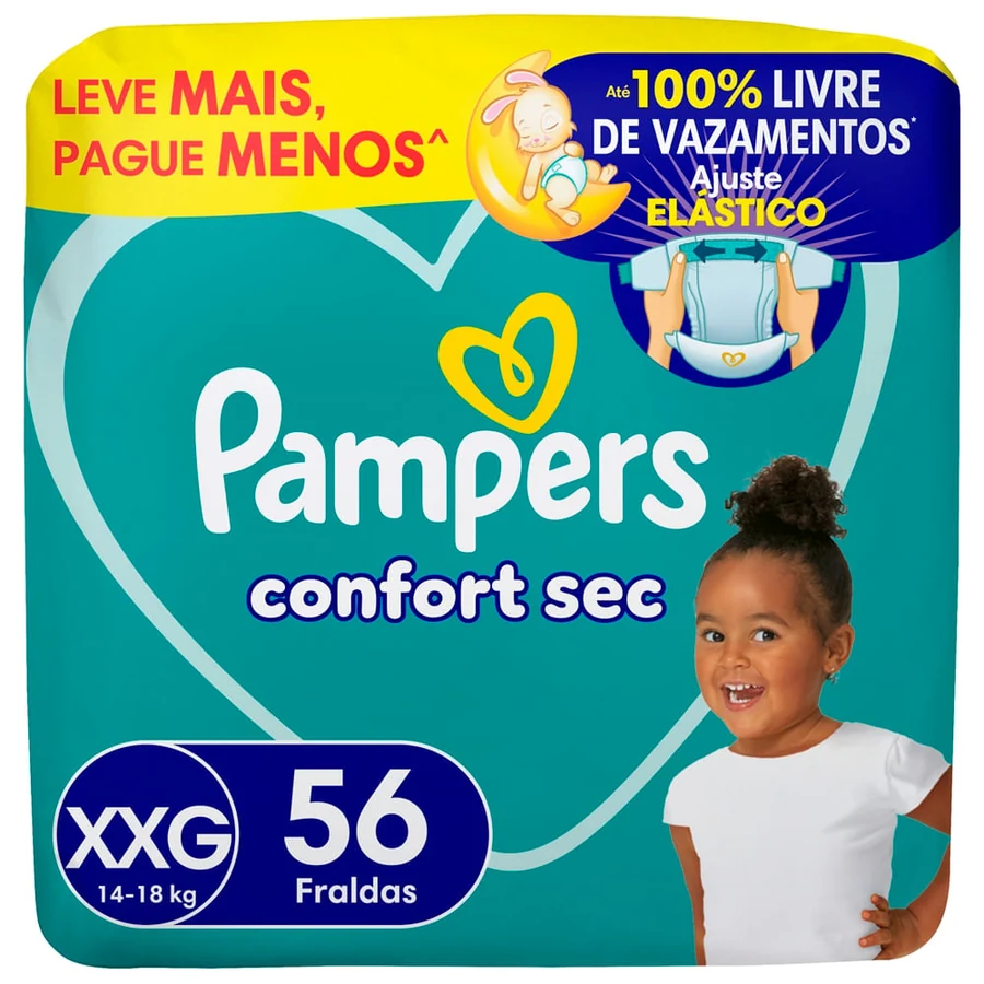 Fralda Pampers Confort Sec Bag C/56xxg