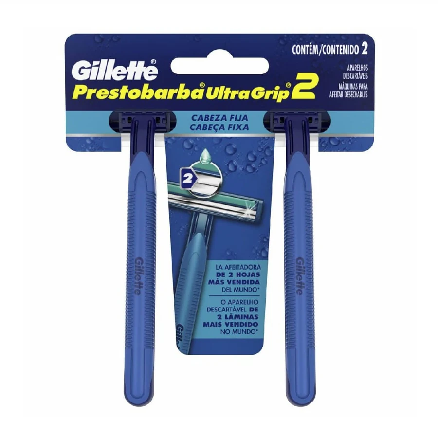 Aparelho De Barbear Gillette Prestobarba Ultra Grip 2 Unidades
