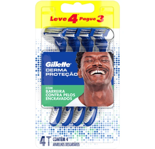 Aparelho De Barbear Gillette Derma Proteção Leve 4 Pague 3