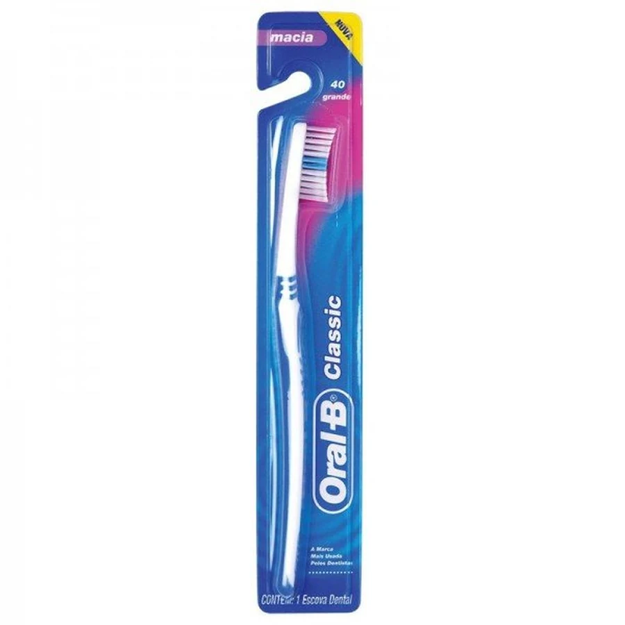 Escova Dental Classic Macia Grande Oral-B com 1 Unidade