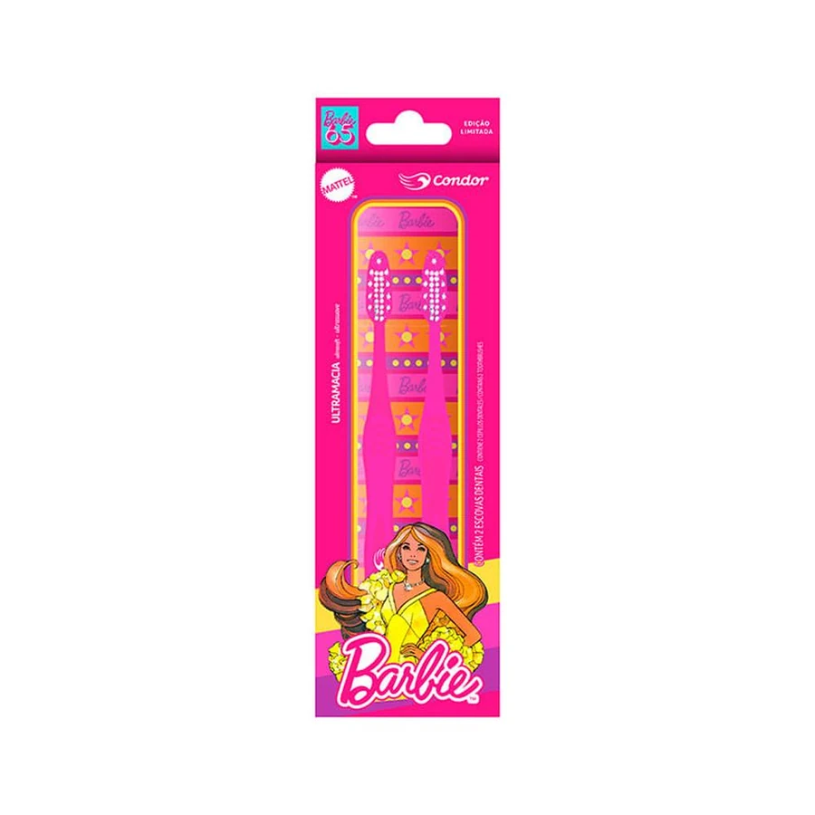 Escova Dental Barbie Condor com 2 Unidades