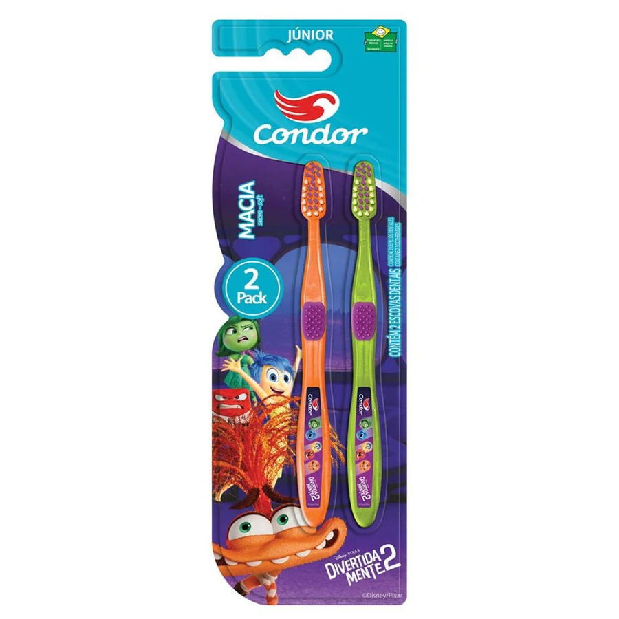 Escovas Dentais Divertidamente 2 Condor com 2 Unidades