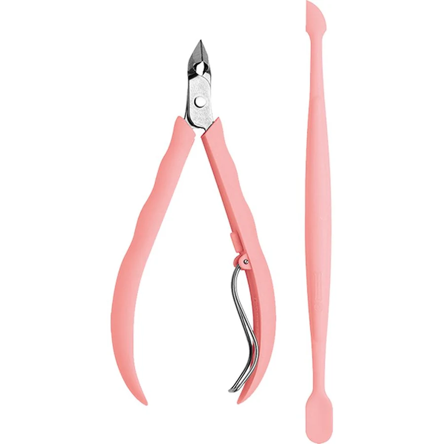 Kit Sandy Mundial Rosa com 1 Alicate para Cutícula + 1 Espátula