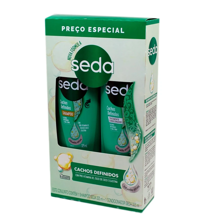 Kit Shampoo + Condicionador Seda Cachos Definidos 325ml Preço Especial
