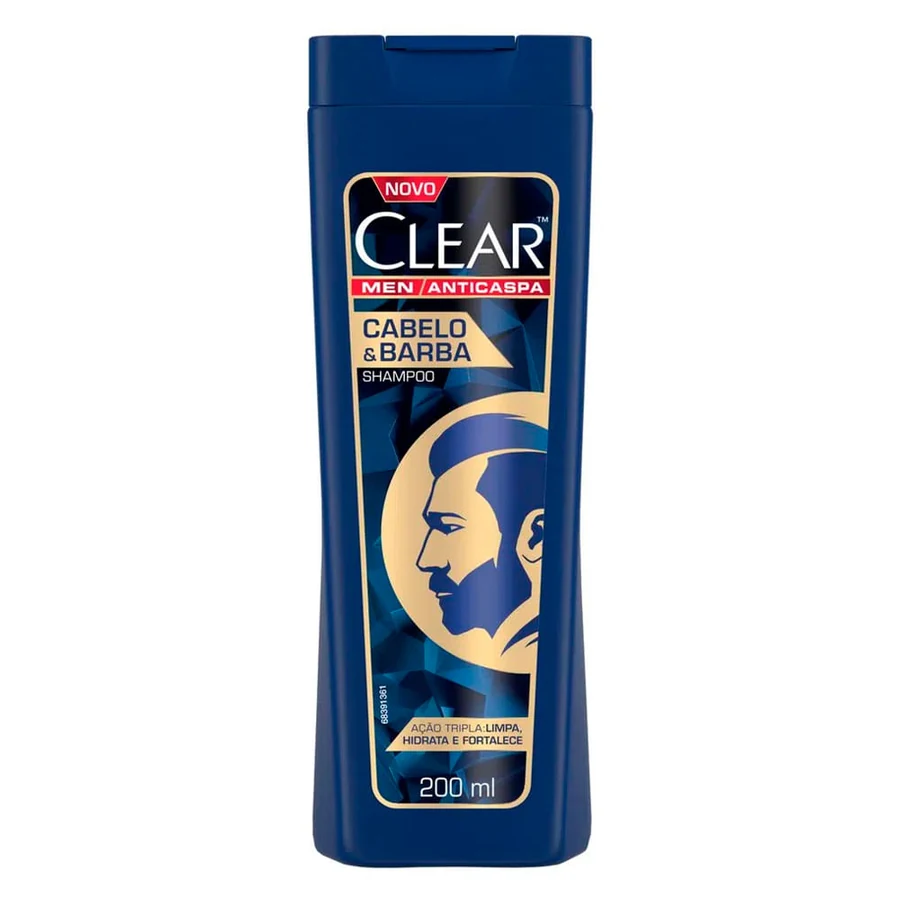 Clear Men Shampoo Anticaspa 200ml Cabelo e Barba
