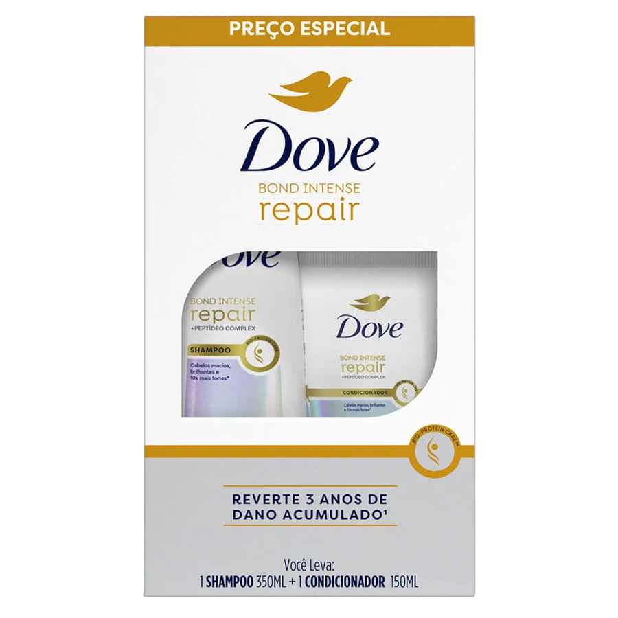 Kit Dove Bond Intense Repair Shampoo 350ml + Condicionador 150ml
