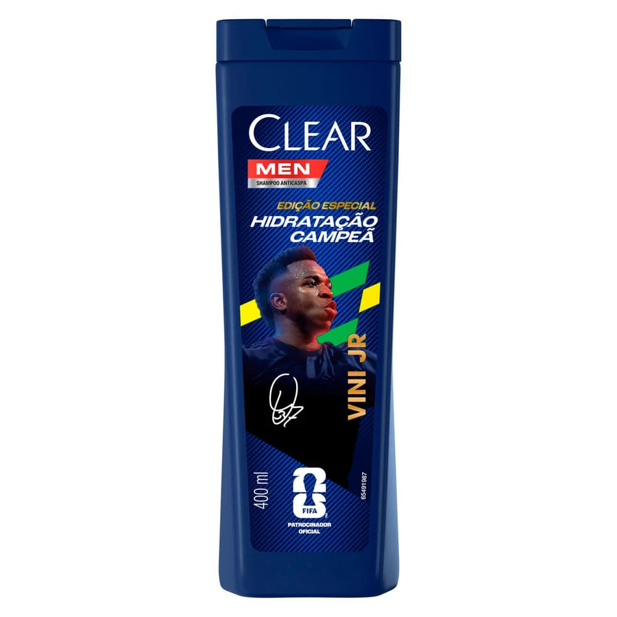 Shampoo Anticaspa Clear Hidratação Campeã By Vini Jr 400ml