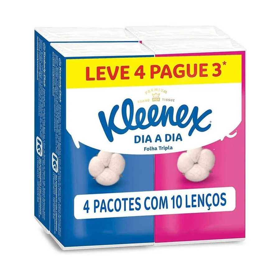 Lenços de Papel Kleenex Bolso com 10 Unidades