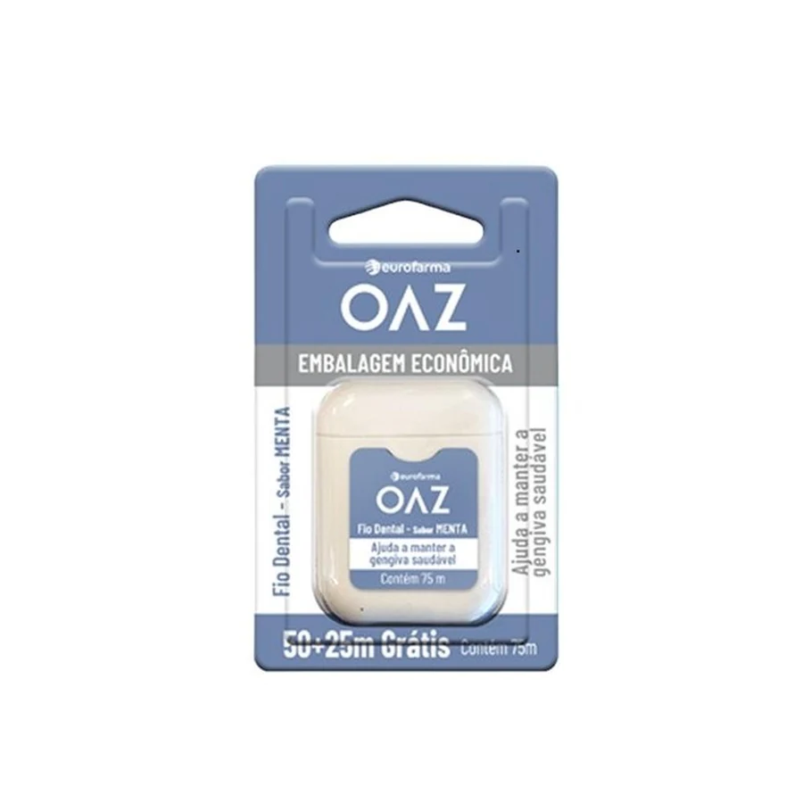 Fio Dental Oaz Eurofarma Sabor Menta 50+25m com 1 Unidade