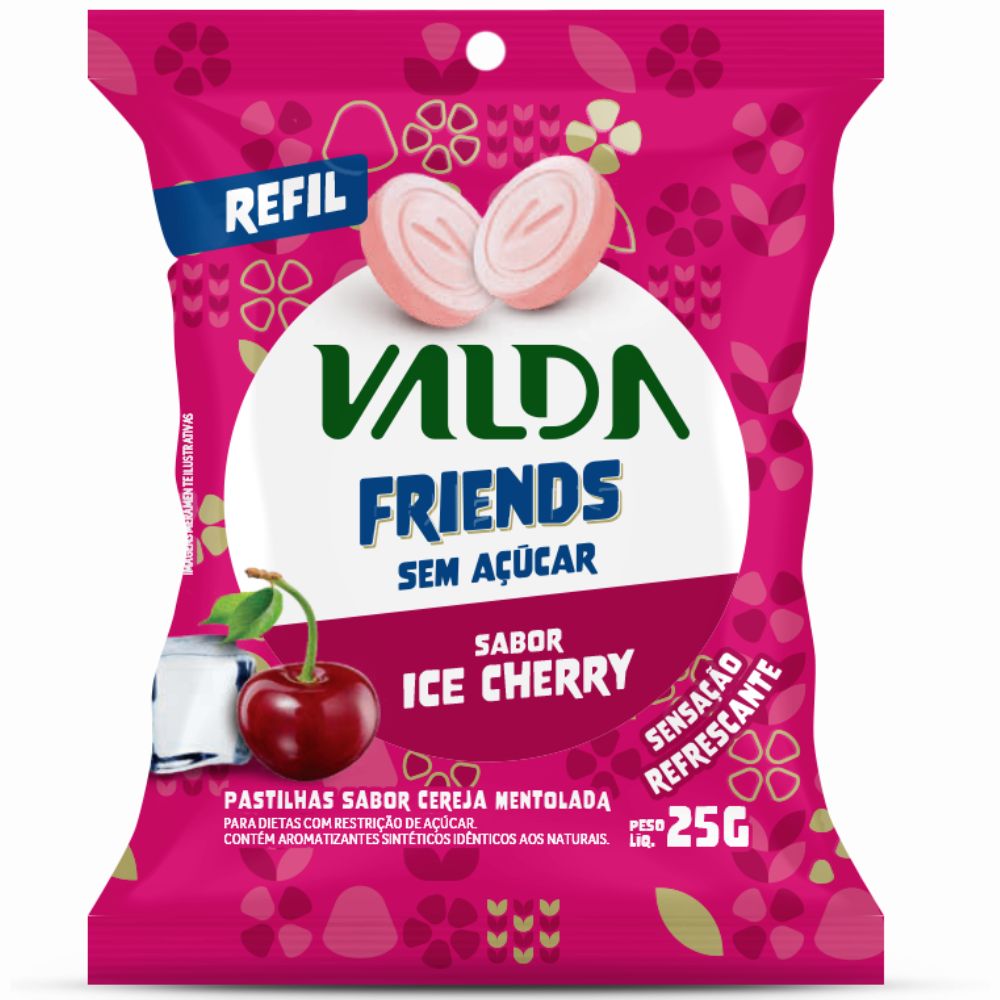 Valda friends Pastilhas Ice Cherry Sachê 25g