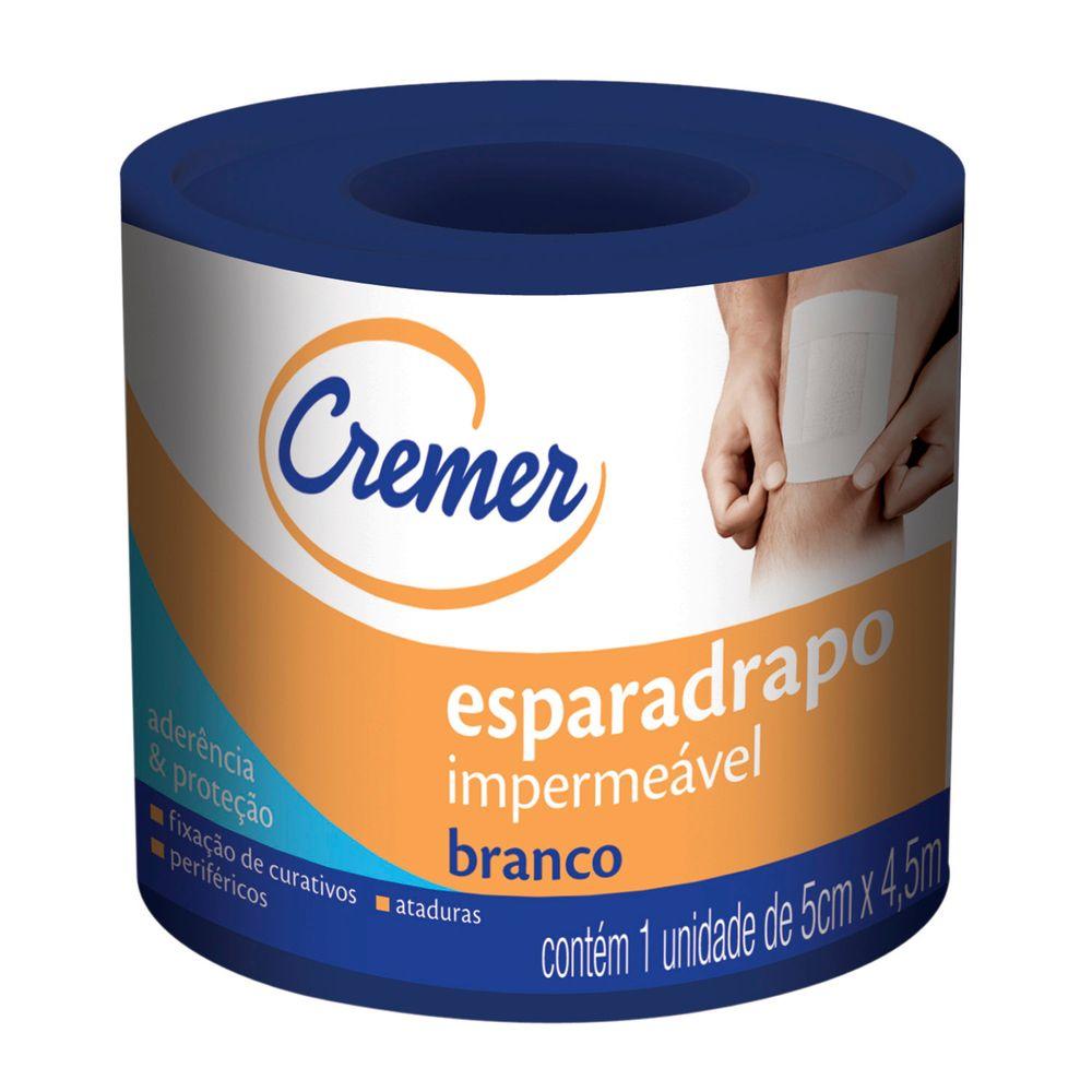 Esparadrapo Impermeável Branco Cremer 5cm X 4,5m com 1 Rolo