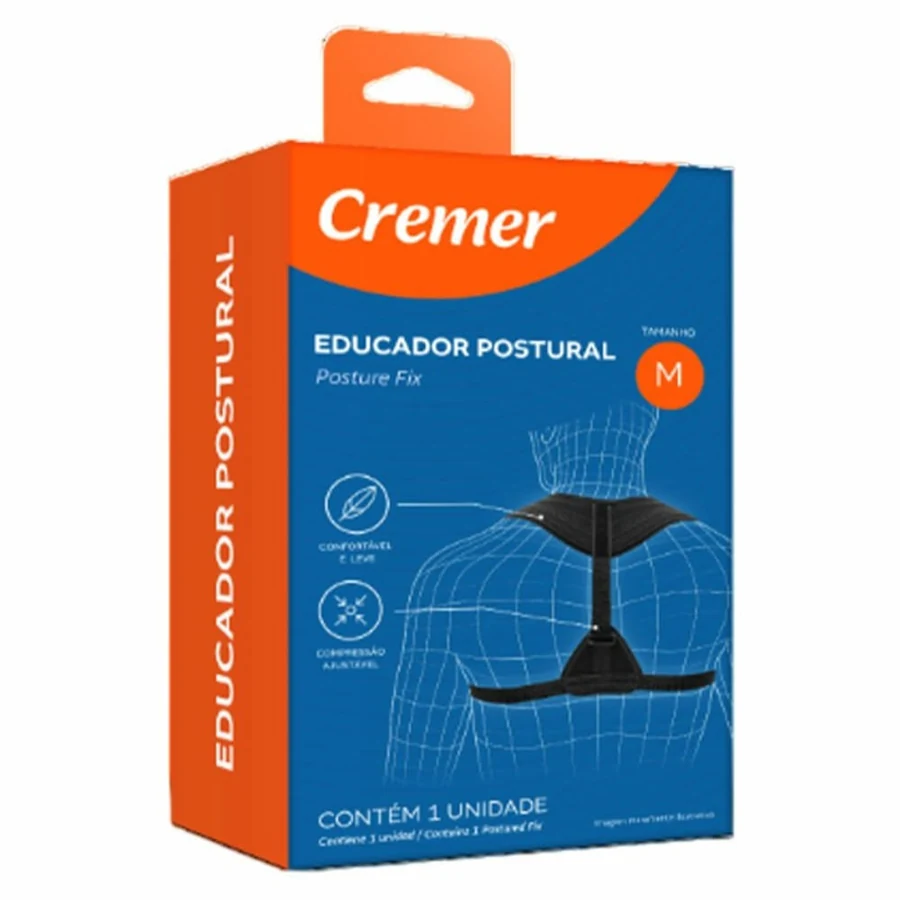 Educador Postural Costas Tamanho M Preto - Cremer