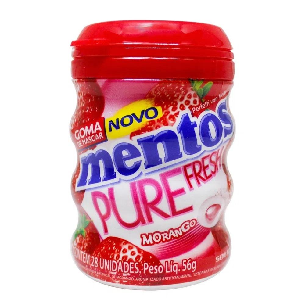 Chicletes Mentos Pure Fresh Morango 56g