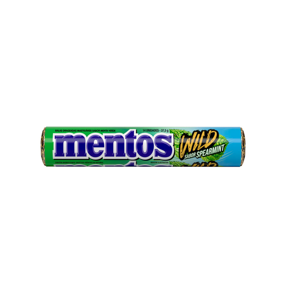 Bala Mentos Wild Sabor Spearmint 14 unidades