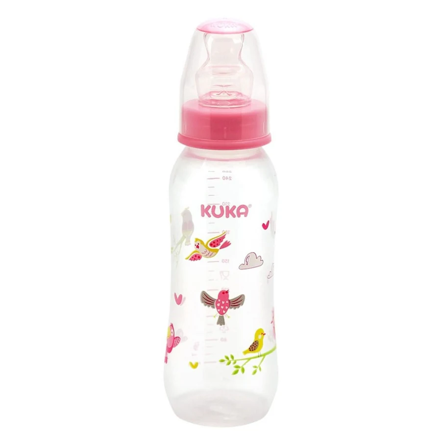 Mamadeira Kuka Natural Color Orto Nº2 Rosa 250ml