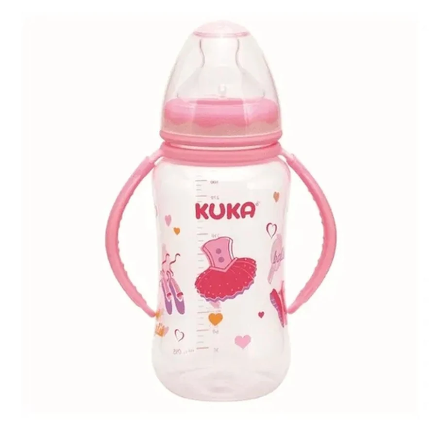 Mamadeira Big Natural Nº2 Rosa com Alça Kuka 330ml