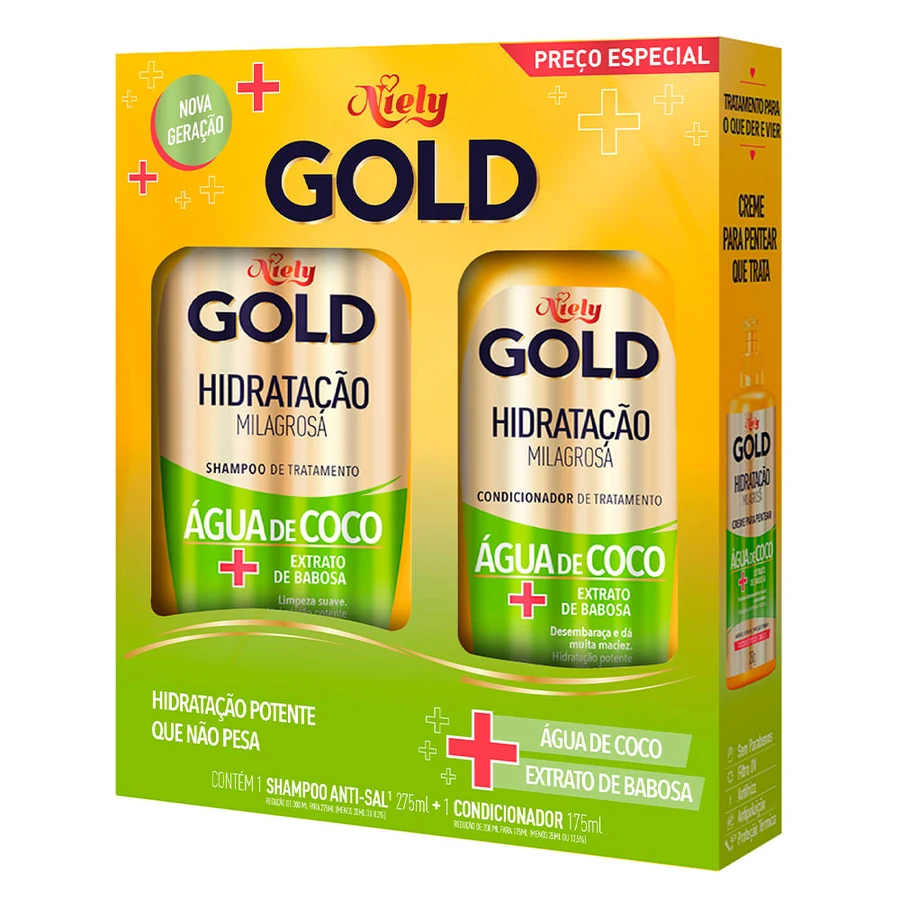Niely Gold Kit Shampoo + Condicionador 300ml Agua de Coco
