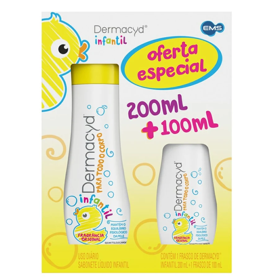 Kit Sabonete Líquido Íntimo Dermacyd Infantil 200ml + 100ml