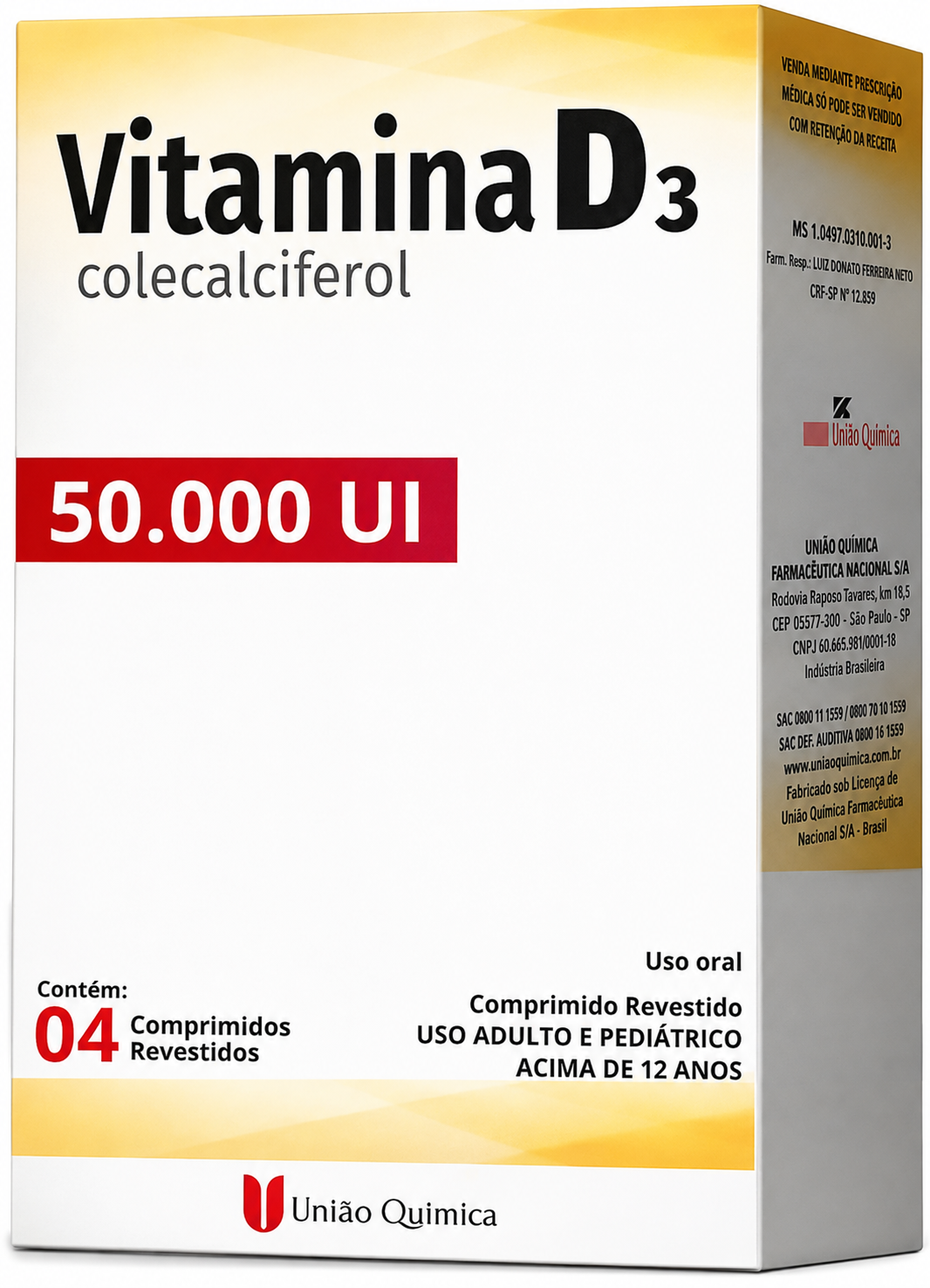 Vitamina D3 50000 UI 4 Comp Un