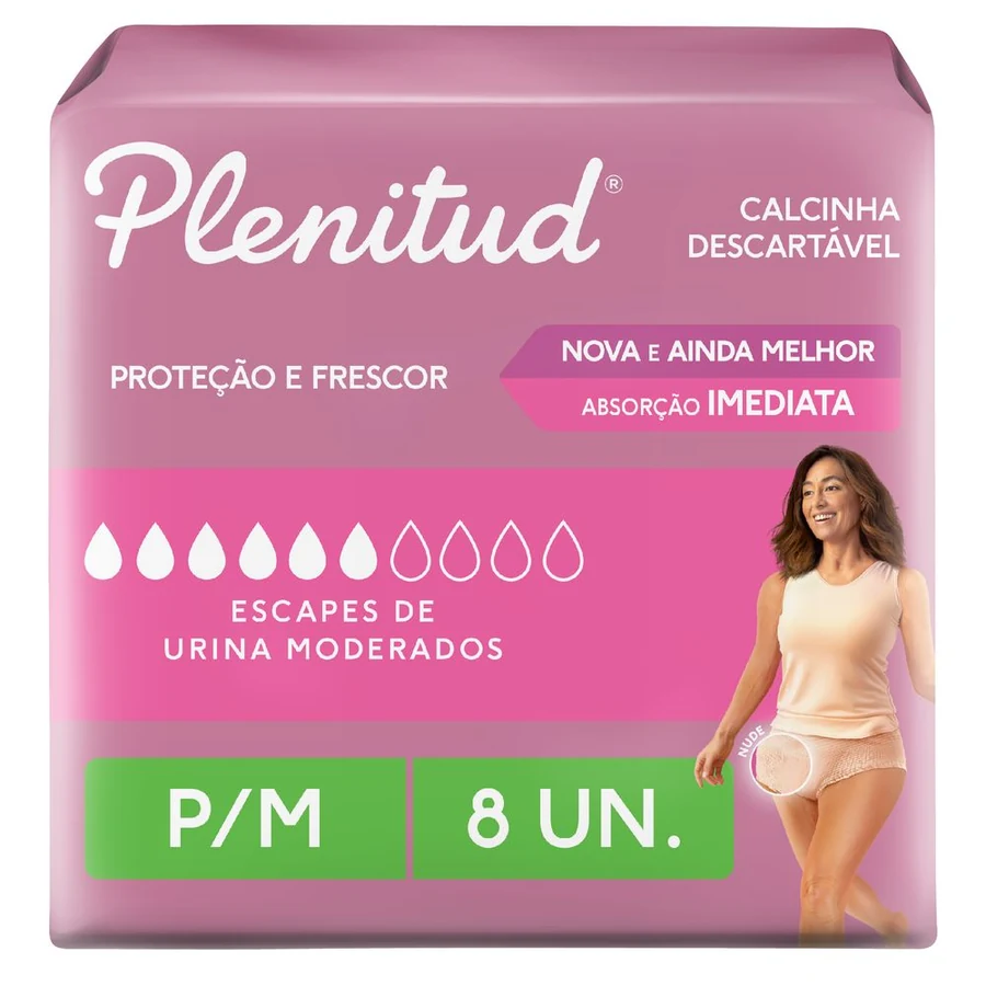 Calcinha Descartável Plenitud Femme P/M com 8 unidades