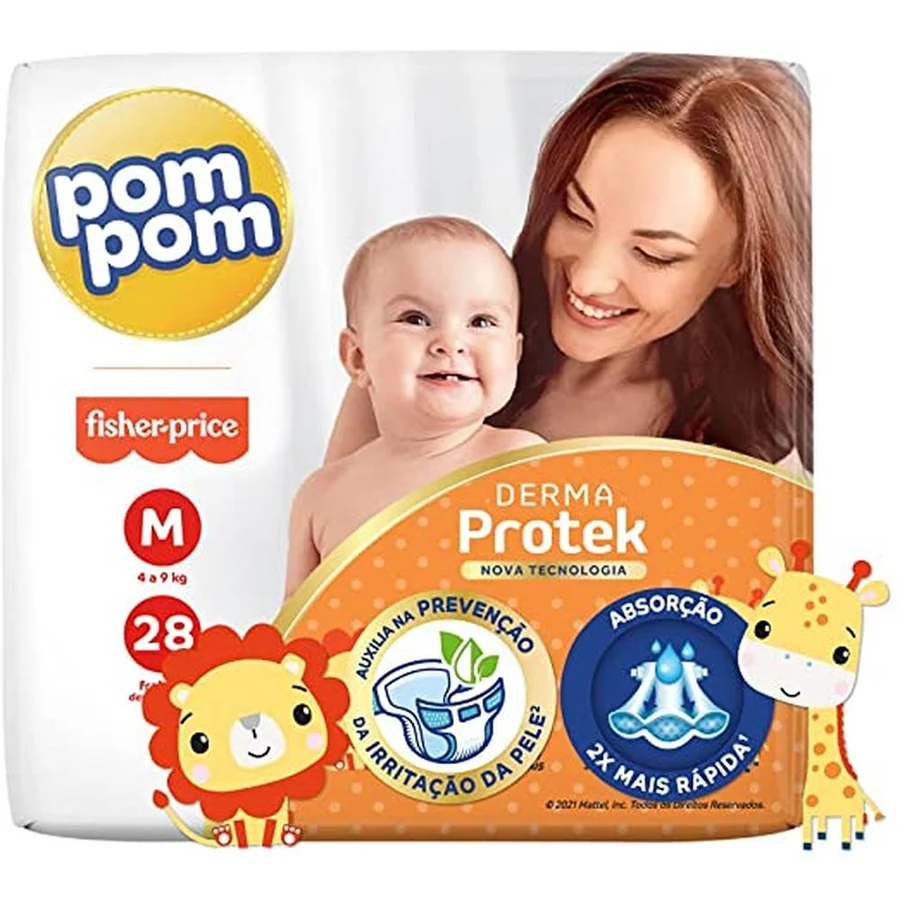 Fralda Pom Pom Derma Protek MD com 28 unidades