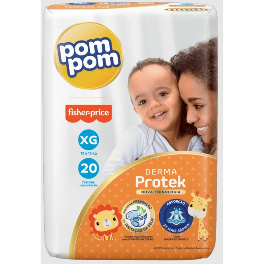 Fralda Pom Pom Derma Protek XG com 20 unidades