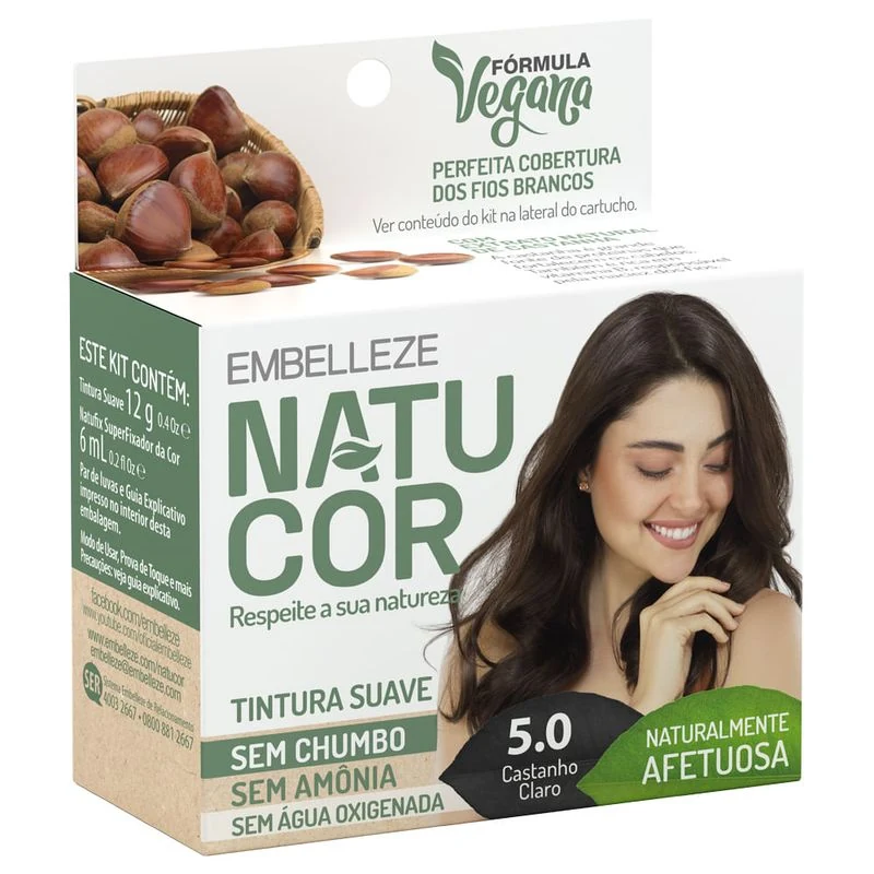 Tintura Em Pó Natucor Castanho Claro 5.0