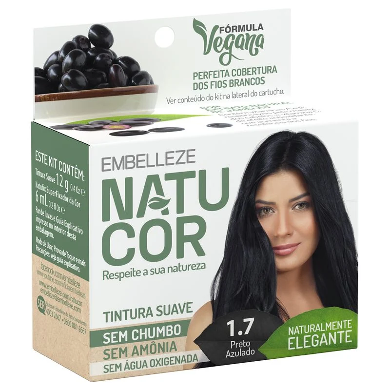 Tintura Em Pó Natucor Preto Azulado 1.7