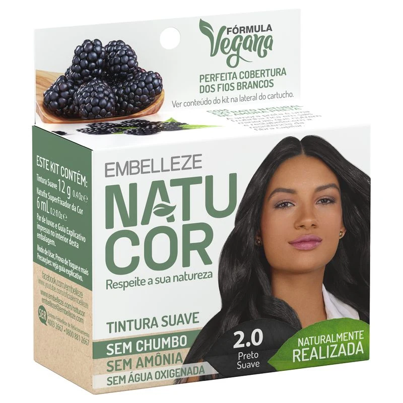 Tintura Em Pó Natucor Preto Suave 2.0