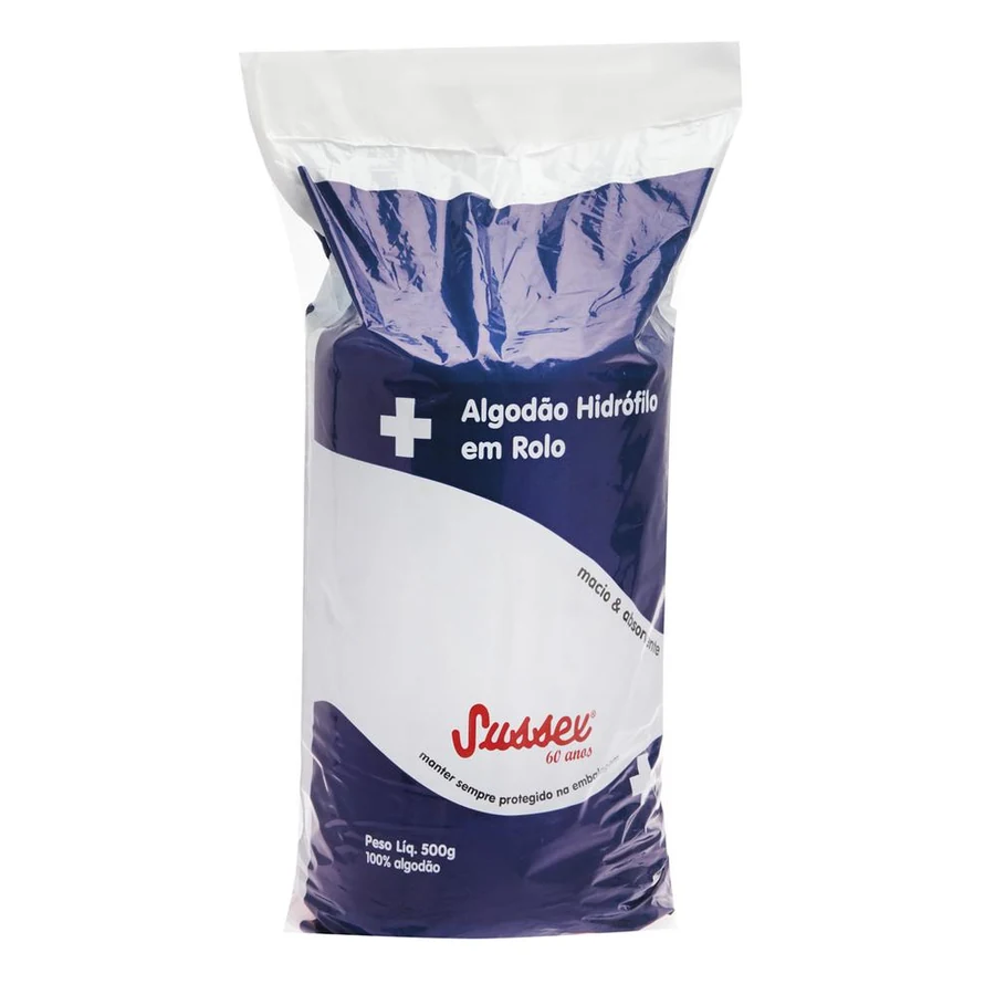 Algodão Hidrófilo em Rolo Sussex 500g