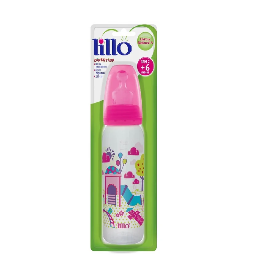 Mamadeira Lillo Divertida Cor Rosa 240ml