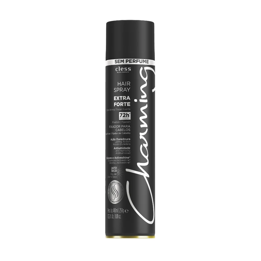 Hair Spray Charming Black Extra Forte Sem Perfume 400ml
