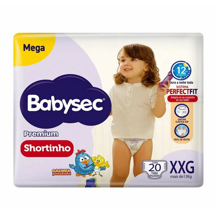 Fralda Babysec Shortinho Mega XXG com 20 unidades