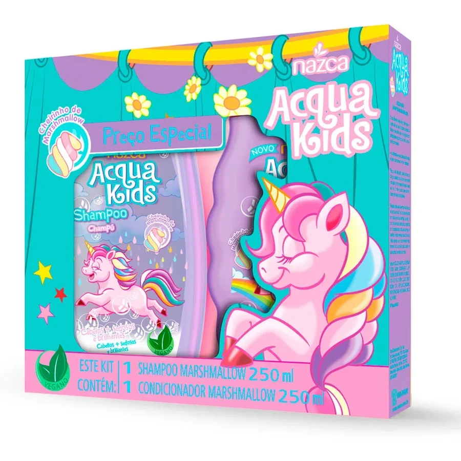 Kit Acqua Kids Marshmallow com 1 Shampoo 250ml + 1 Condicionador 250ml