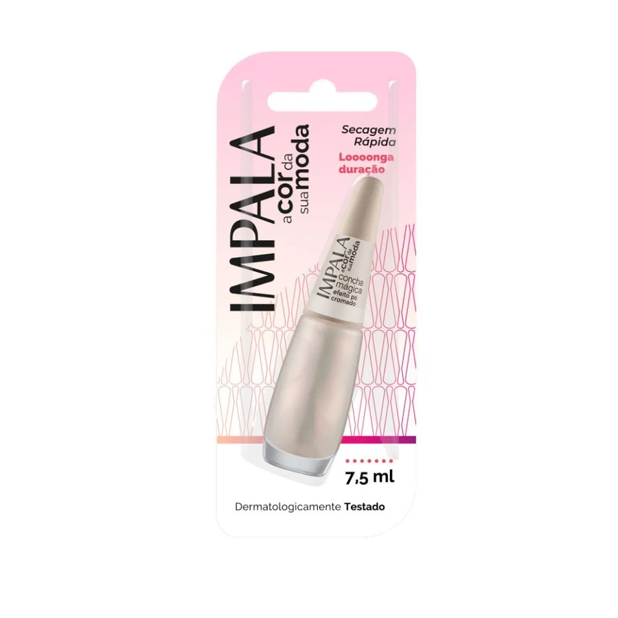 Esmalte Impala A Cor da Moda Efeito Pó Cromado Conha Mágica 7,5ml