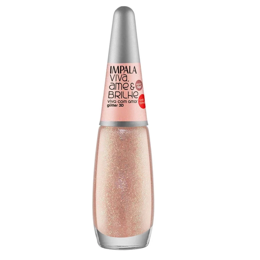 Impala Esmalte Glitter Viva Ame com Amor 3D com 6 unidades