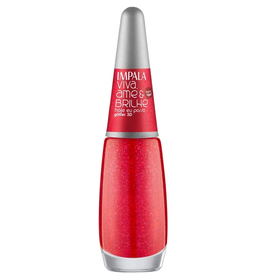 Esmalte Impala Viva, Ame e Brilhe Hoje Eu Posso Glitter 3D
