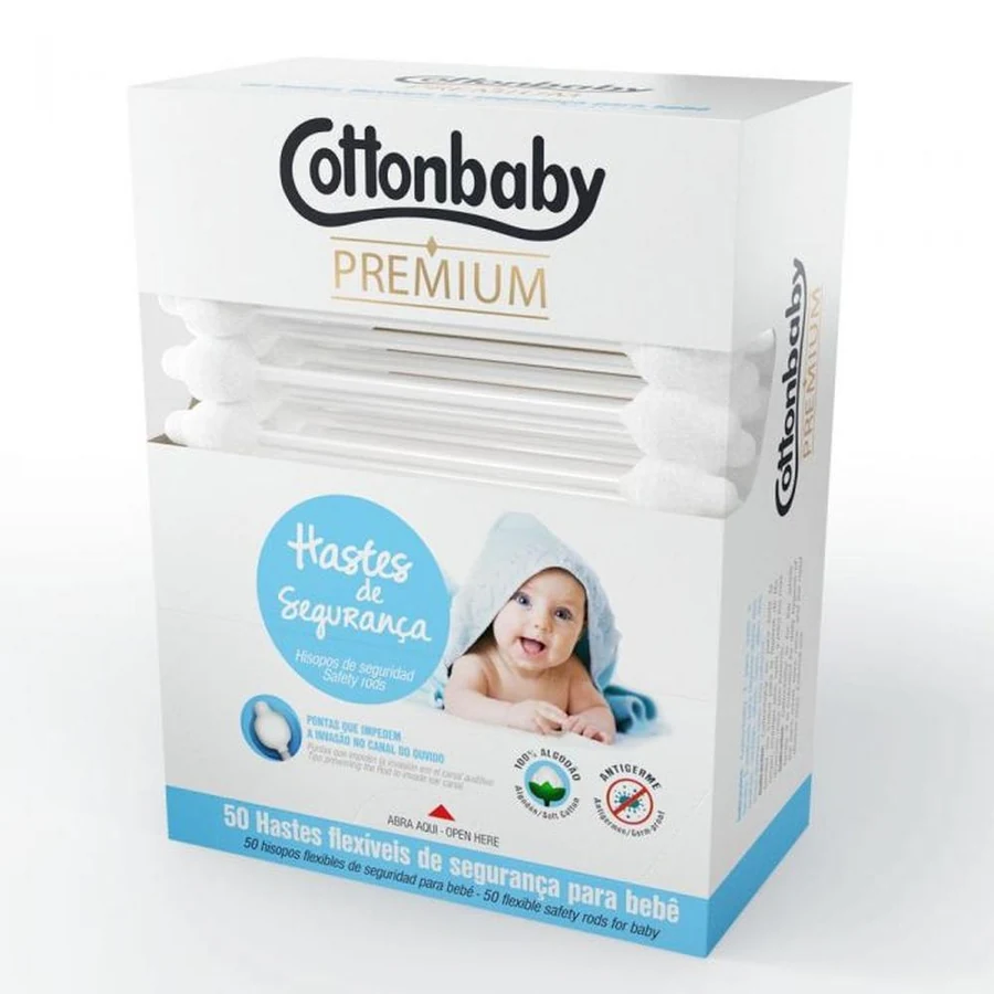 Hastes Flexíveis de Segurança Cottonbaby com 50 Unidades