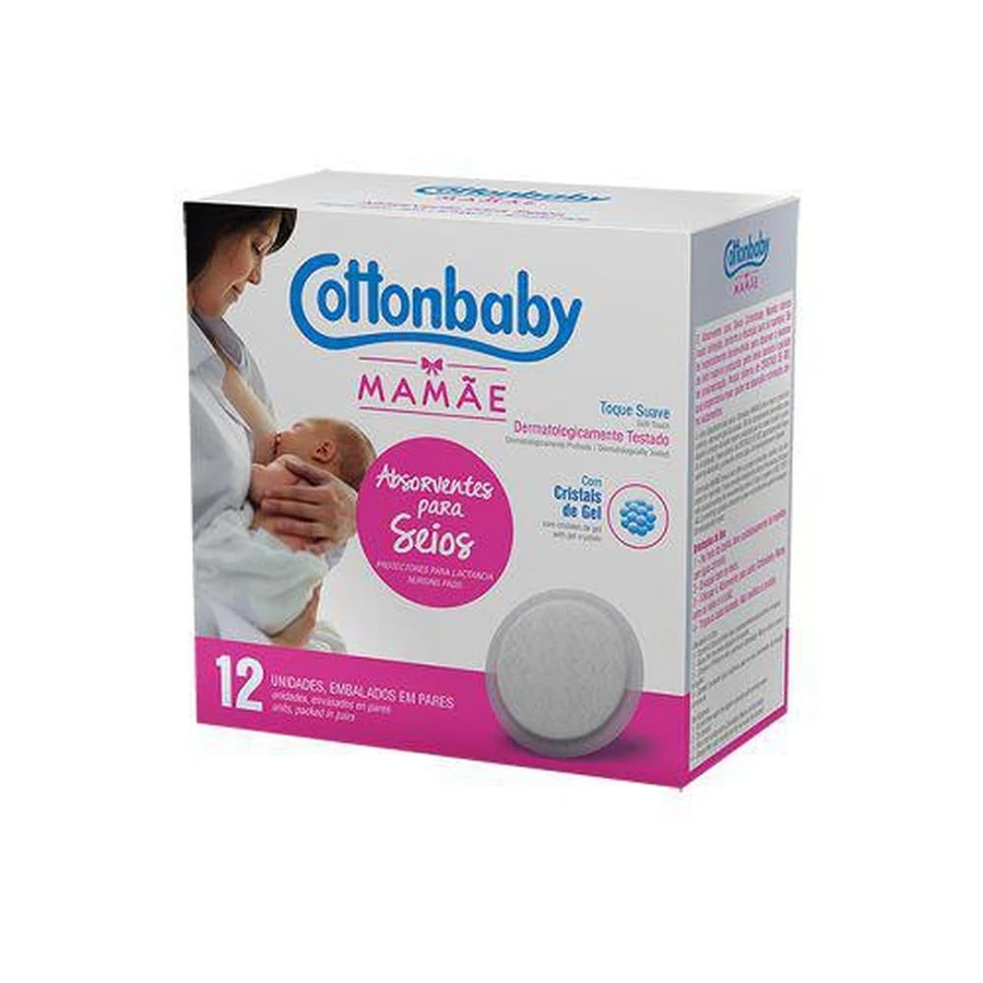 Absorvente para Seios Mamãe Cottonbaby com 12 Unidades