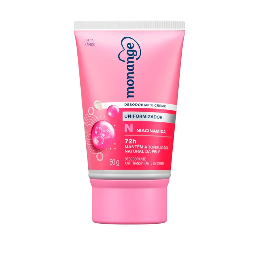 Desodorante Creme Antitranspirante Monange 50g 72H Uniformizador Niacinamida (7896