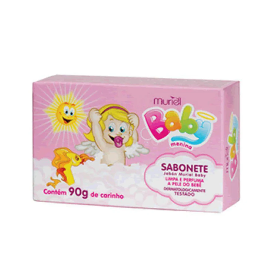 Sabonete Infantil em Barra Muriel Baby Menina Rosa 90g